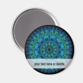 Blauwgroene Pareltjes caleidoscoop Magneet (Voorkant / Achterkant)