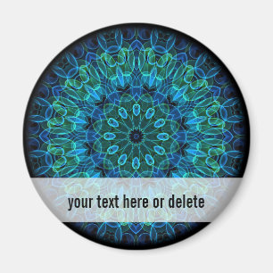 Blauwgroene Pareltjes caleidoscoop Magneet