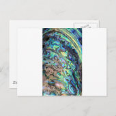 Blauwgroene paua-zeebrasedetails briefkaart (Voorkant / Achterkant)