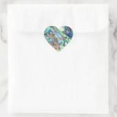 Blauwgroene paua-zeebrasedetails hart sticker (Tas)