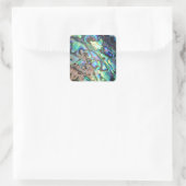 Blauwgroene paua-zeebrasedetails vierkante sticker (Tas)