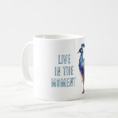 blauwgroene pauw koffiemok (Voorkant links)