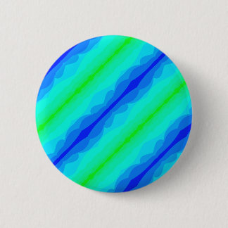 Blauwgroene pen/ ronde button 5,7 cm