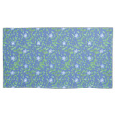 Blauwgroene periwinkle Floral Pattern op Royal Blu Kussensloop (Voorkant-Links)