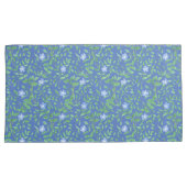 Blauwgroene periwinkle Floral Pattern op Royal Blu Kussensloop (Voorkant-Rechts)