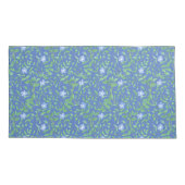 Blauwgroene periwinkle Floral Pattern op Royal Blu Kussensloop (Achterkant-Links)
