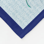 Blauwgroene Retro Kwallen Over Blauwe Achtergrond Fleece Deken (Hoek)