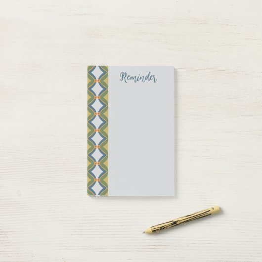 Blauwgroene Retro Post-it® Notes (Op bureau)