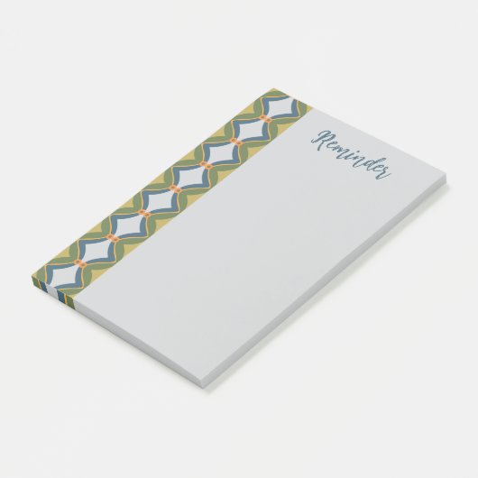 Blauwgroene Retro Post-it® Notes (Schuin)