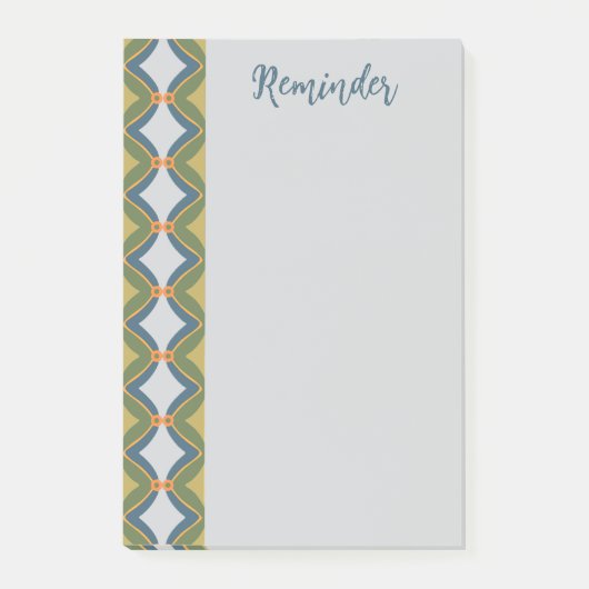 Blauwgroene Retro Post-it® Notes (Voorkant)