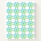 Blauwgroene sneeuwvlokken Spiraal Notitieboek (Achterkant)
