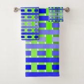 Blauwgroene speldenstang bad handdoek (Insitu)