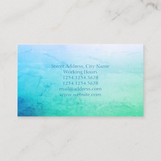 Blauwgroene steen marmeren faux ziet eruit visitekaartje (Achterkant)