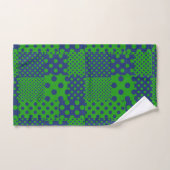 Blauwgroene Stippen Patchwork Bad Handdoek (Handdoek)
