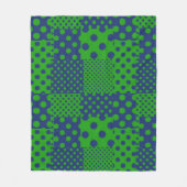 Blauwgroene Stippen Patchwork  Fleece Deken (Voorkant)