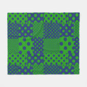 Blauwgroene Stippen Patchwork  Fleece Deken (Voorkant (Horizontaal))