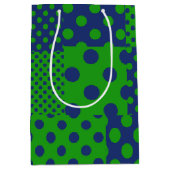Blauwgroene Stippen Patchwork  Medium Cadeauzakje (Voorkant)
