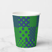 Blauwgroene Stippen Patchwork  Papieren Bekers (Achterkant)