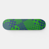 Blauwgroene Stippen Patchwork  Persoonlijk Skateboard (Horizontaal)
