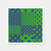 Blauwgroene Stippen Patchwork Servet (Voorkant)
