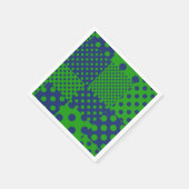 Blauwgroene Stippen Patchwork Servet (Hoek)
