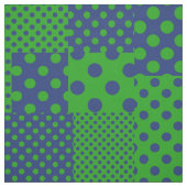 Blauwgroene Stippen Patchwork  Stof (Swatch)