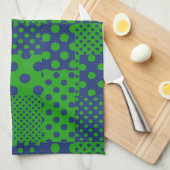 Blauwgroene Stippen Patchwork Theedoek (Quarter Fold)