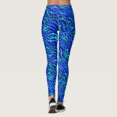 Blauwgroene tandwielen leggings (Achterkant)