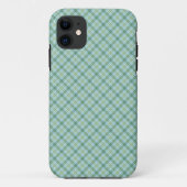 Blauwgroene tartan Case-Mate iPhone case (Achterkant)