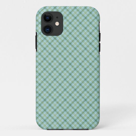 Blauwgroene tartan Case-Mate iPhone case (Achterkant)