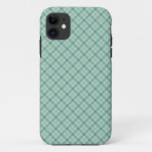 Blauwgroene tartan Case-Mate iPhone case (Achterkant)