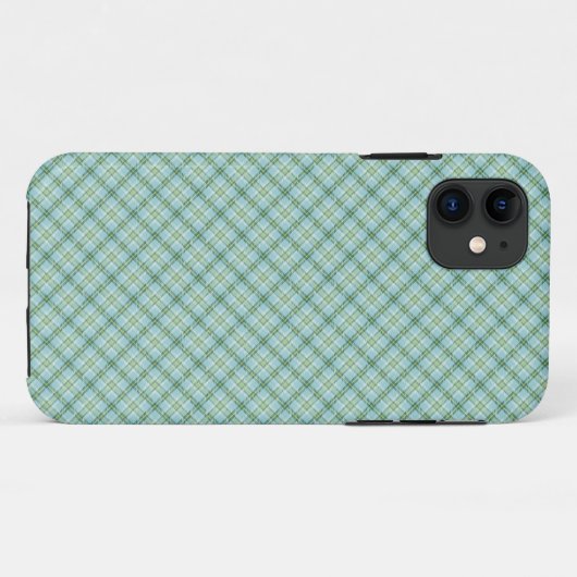 Blauwgroene tartan Case-Mate iPhone case (Achterkant (horizontaal))