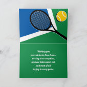 Blauwgroene tenniskaart aanpasbaar kaart (Binnen)