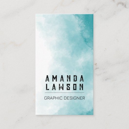 Blauwgroene textuur achtergrond visitekaartje (Voorkant)