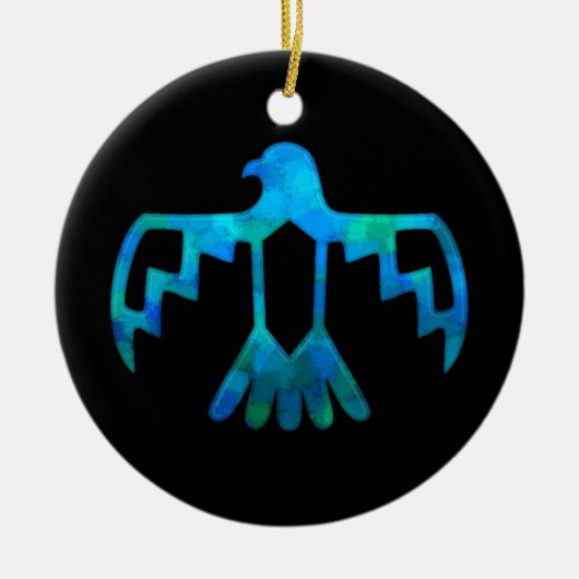 Blauwgroene Thunderbird Ornament (Voorkant)