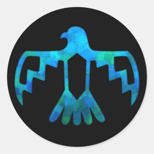 Blauwgroene Thunderbird Sticker (Voorkant)