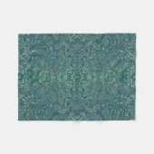 Blauwgroene tinten Bloemen Paisley Fleece Deken (Voorkant (Horizontaal))