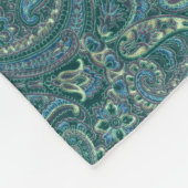 Blauwgroene tinten Bloemen Paisley Fleece Deken (Hoek)