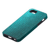 Blauwgroene tinten Snakeskin lederen patroon look Case-Mate iPhone Case (Onderkant)