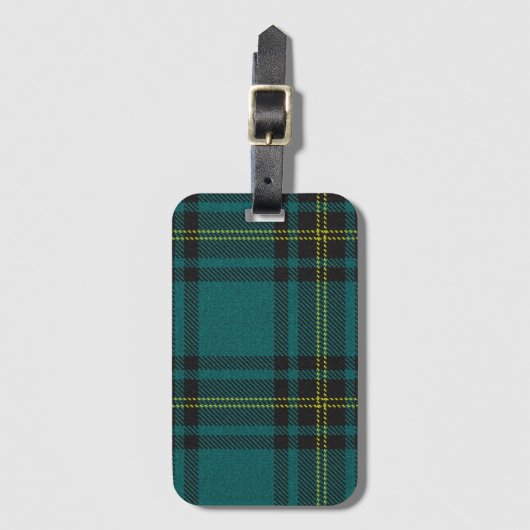 Blauwgroene tonartan bagagelabel (Voorkant (verticaal))
