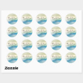 Blauwgroene trouwfeest / bruiloftsdouche bedanksti ronde sticker (Vel)