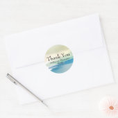 Blauwgroene trouwfeest / bruiloftsdouche bedanksti ronde sticker (Envelop)
