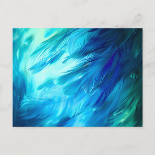 Blauwgroene Veer Abstract Aankondigingskaart