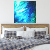 Blauwgroene Veer Abstract Canvas Afdruk (Insitu (Slaapkamer))