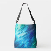 Blauwgroene Veer Abstract Crossbody Tas (Achterkant)