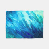 Blauwgroene Veer Abstract Fleece Deken (Voorkant (Horizontaal))