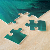 Blauwgroene Veer Abstract Legpuzzel (Zijkant)