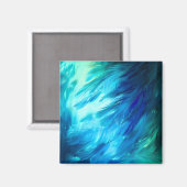 Blauwgroene Veer Abstract Magneet (Voorkant / Achterkant)