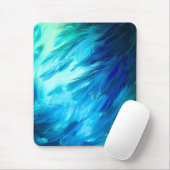 Blauwgroene Veer Abstract Muismat (Met muis)