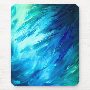 Blauwgroene Veer Abstract Muismat